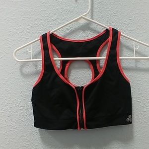Zip up sports bra
